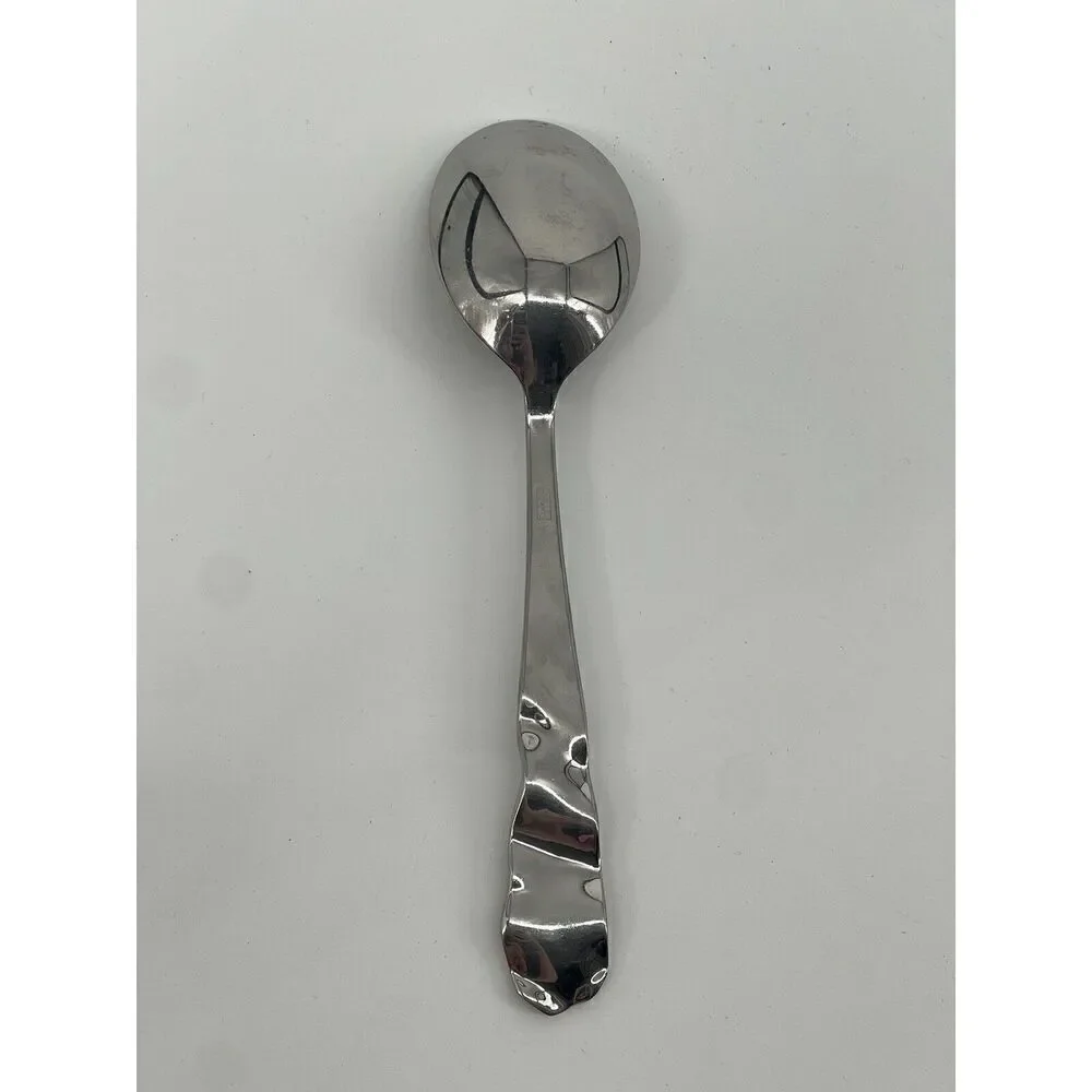 Pottery Barn Japan 18/8 Stainless Flatware LETTUCE Dinner Place Soup Spoon 7.5”